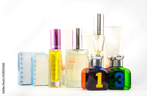 Perfume bottles isolated on white