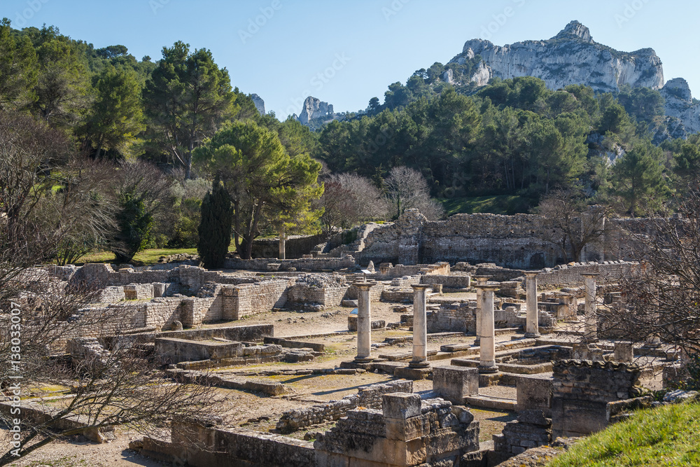 Fototapeta premium Ruins of the ancient Roman and Greek town Glanum, France