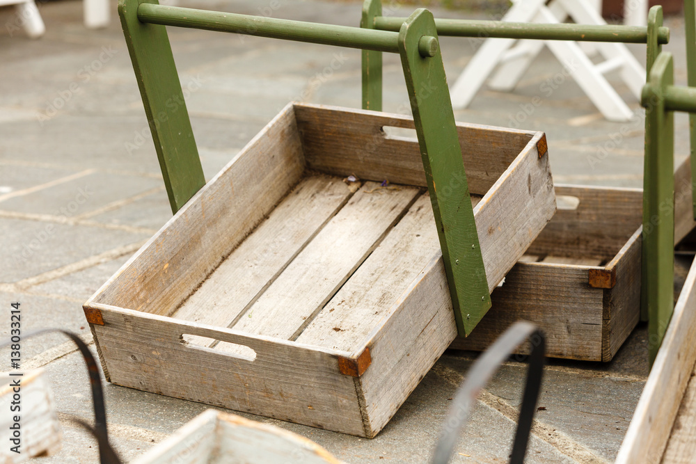 Old fashioned ballet box made of wood