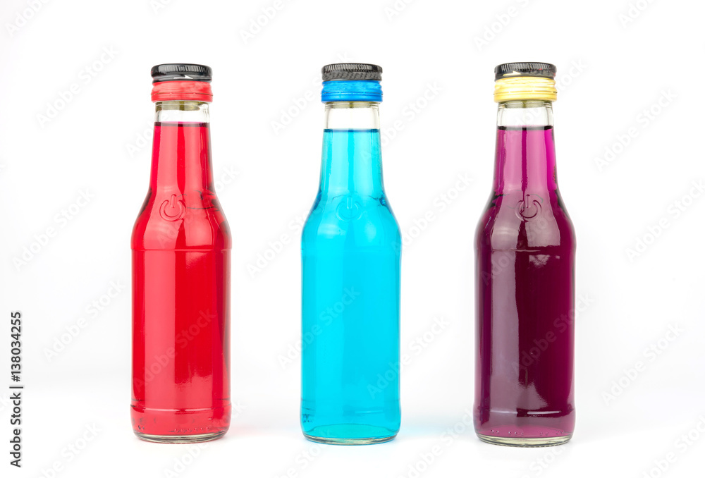 Color bottles isolated on white Color bottles isolated on white