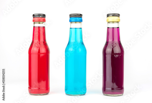 Color bottles isolated on white