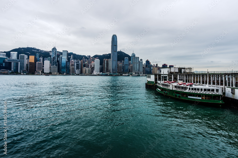panoramic view of victoria harbor in Hong Kong,China. panoramic view of victoria harbor in Hong Kong,China.