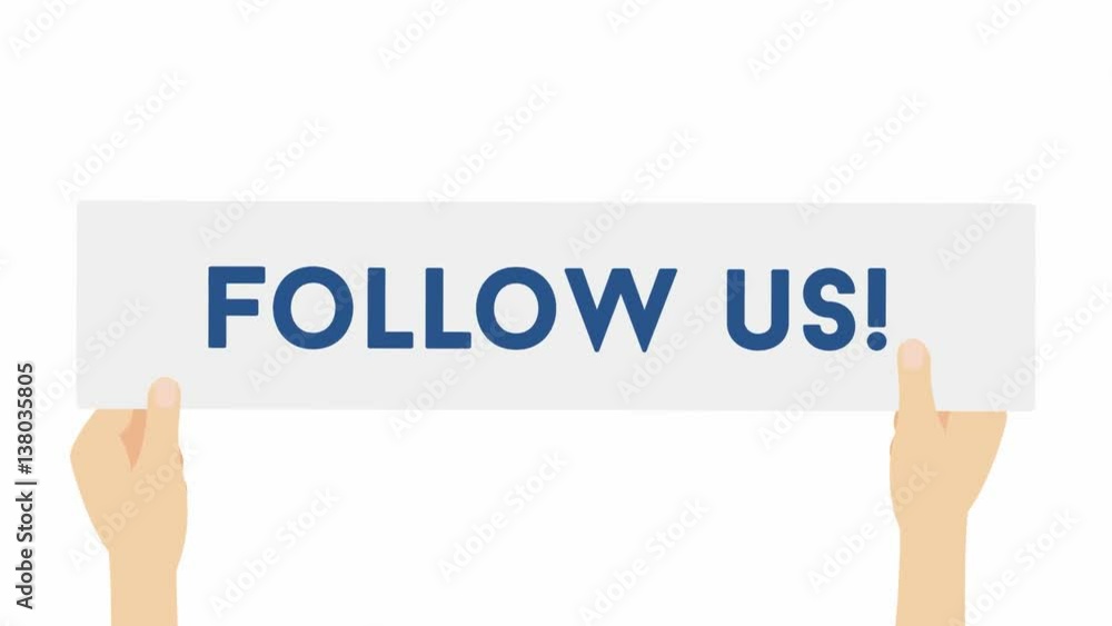 Follow us - 4K animation of hands holding letters Follow us - 4K animation of hands holding letters