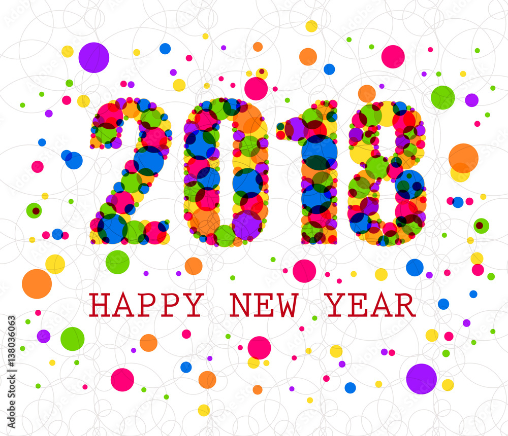 Vector - Happy New Year 2018, illustration Vector - Happy New Year 2018, illustration