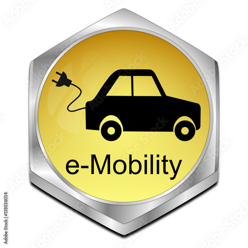 e-Mobility Button - 3D illustration