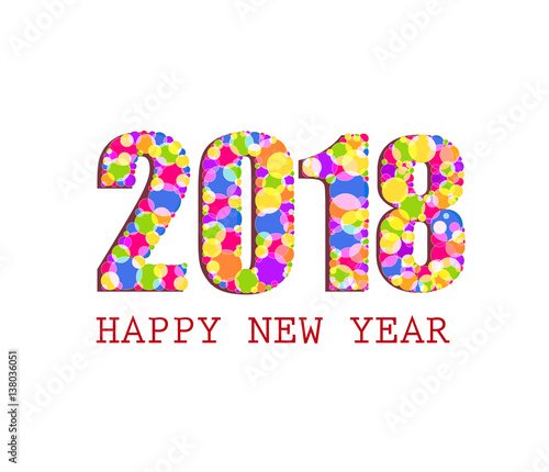 Vector - Happy New Year 2018, illustration
