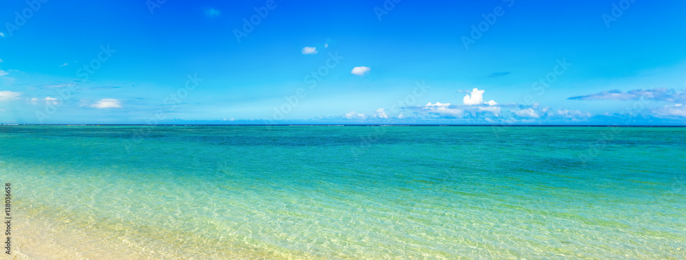 Sandy tropical beach. Panorama.