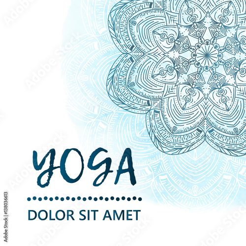 Vintage template design vector illustration of international yoga day