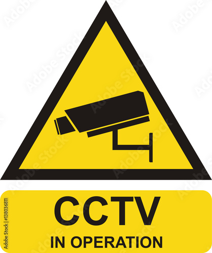 Video surveillance sign. cctv in operation
