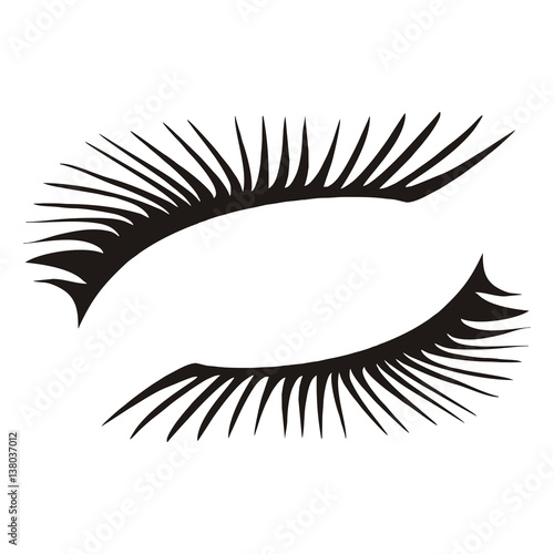 black eyelashes icon on a white background