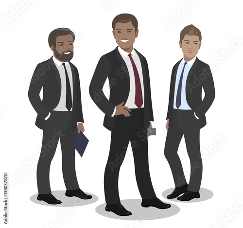 Business team of employees and the boss vector