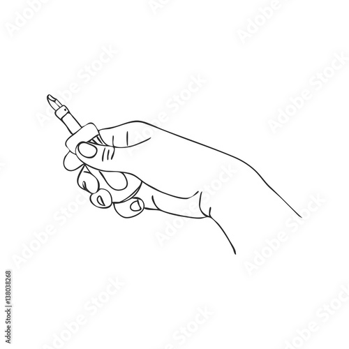 vector hand with screwdriver