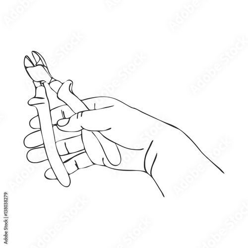 vector hand with nippers