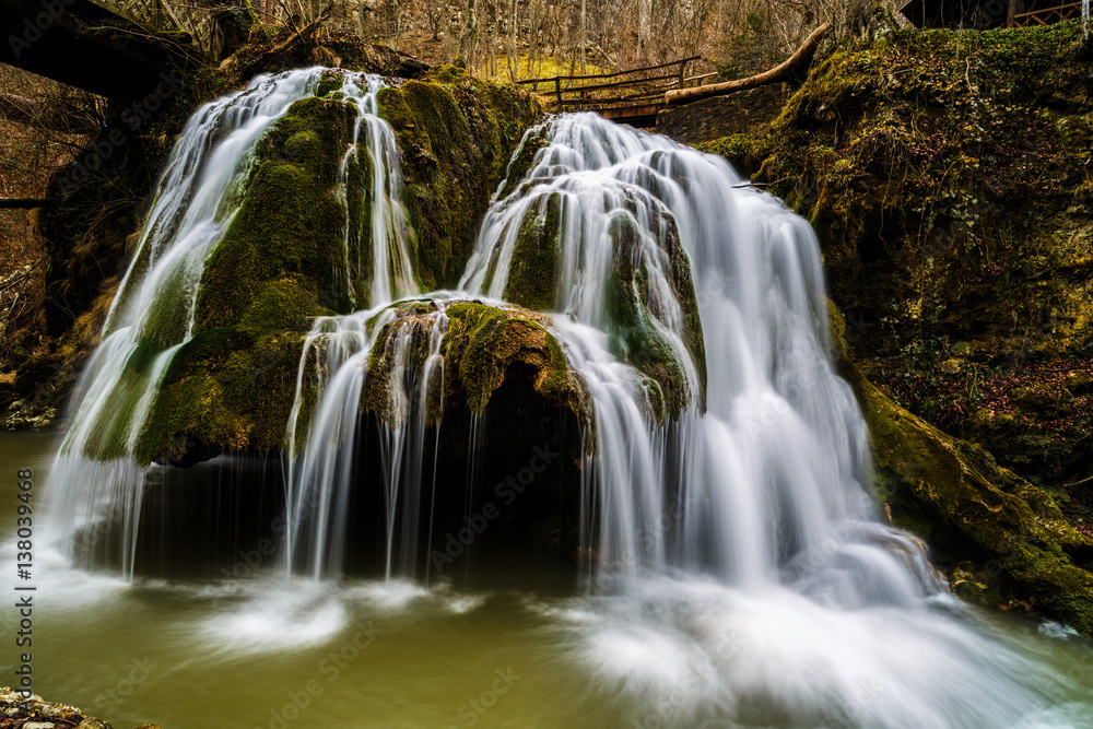 Fototapeta premium beautiful waterfall in Romania. waterfall Bigar
