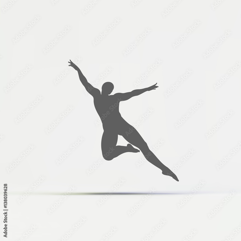 Gymnast. Silhouette of a Dancer. Sport Symbol. Vector Illustration.