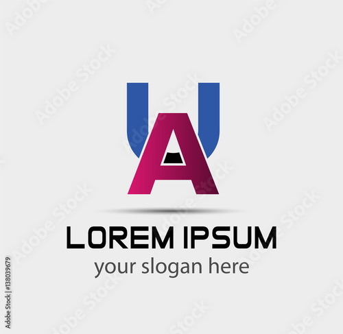 Letter u and a, ua logo vector
