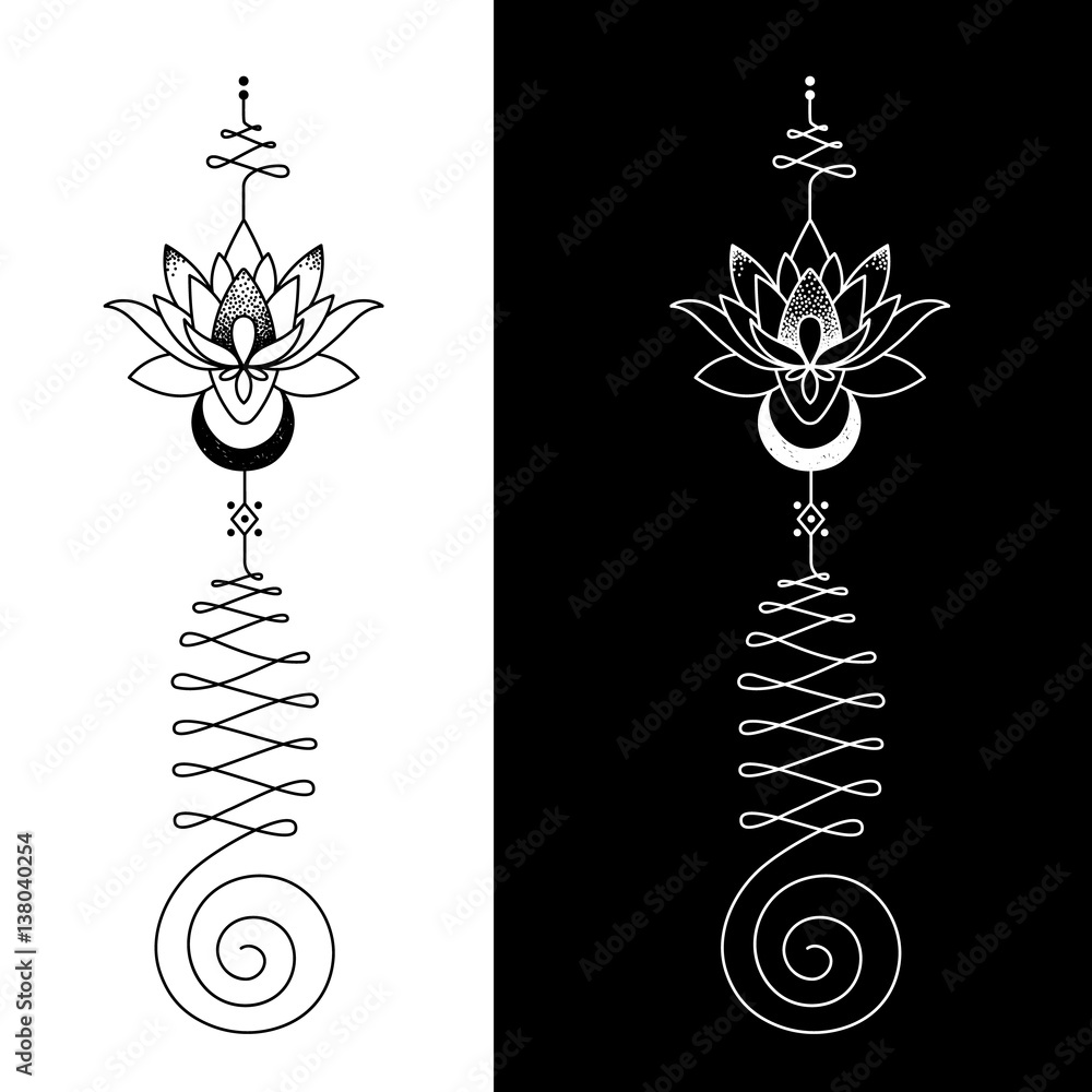 Illustrazione Stock The Unalome Is Originally A Hindu Symbol That Graphically Recalls Shivas