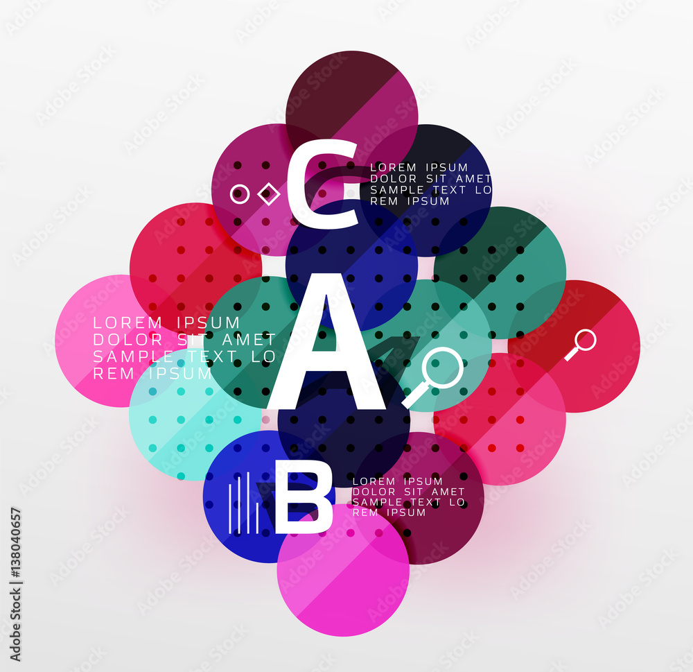 Fototapeta premium Vector circle bubbles modern geometric background