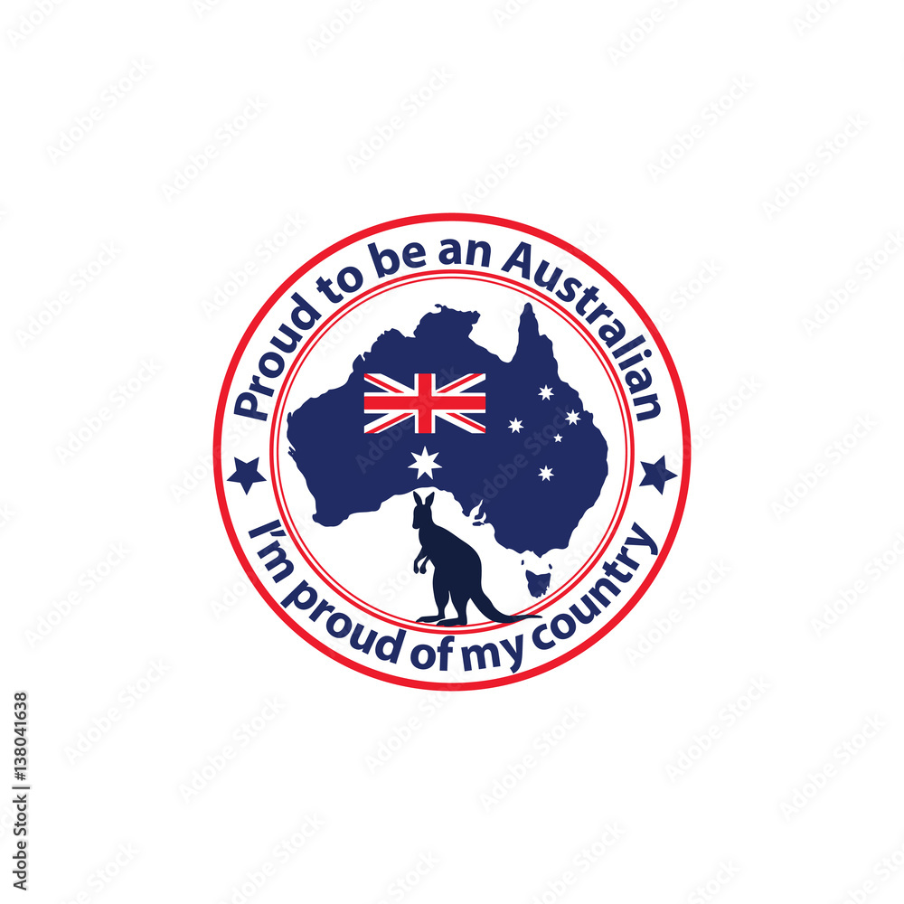 Proud to be Australian, Great country, wonderful people - printable stamp / sticker / label Proud to be Australian, Great country, wonderful people - printable stamp / sticker / label