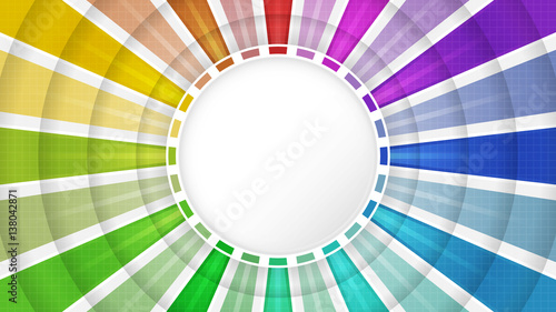 Color spectrum wallpaper vector design with circular space for text.