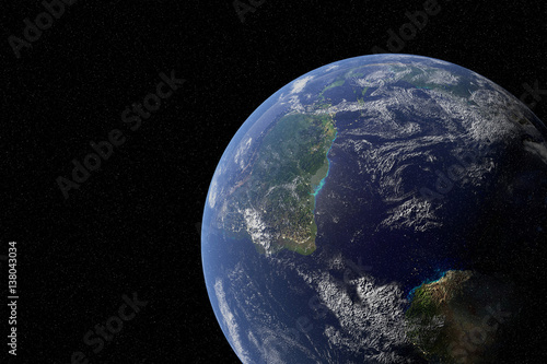 Fototapeta Naklejka Na Ścianę i Meble -  Highly detailed planet from space. Elements of this image furnished by NASA