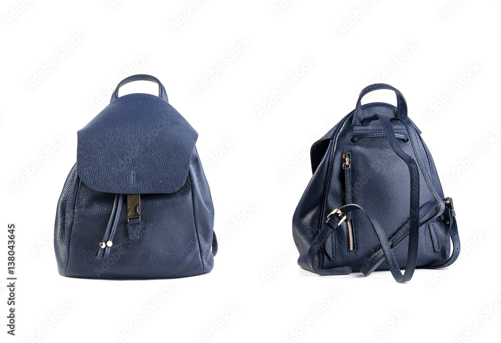 Fototapeta premium women leather backpack isolated on white background