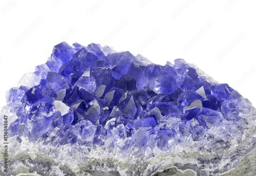 Fototapeta premium blue sapphire druse isolated on white