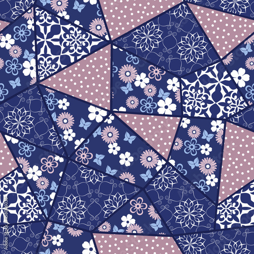 Abstract seamless patchwork pattern