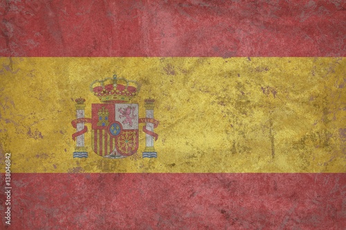 Old Spain flag texture on stone