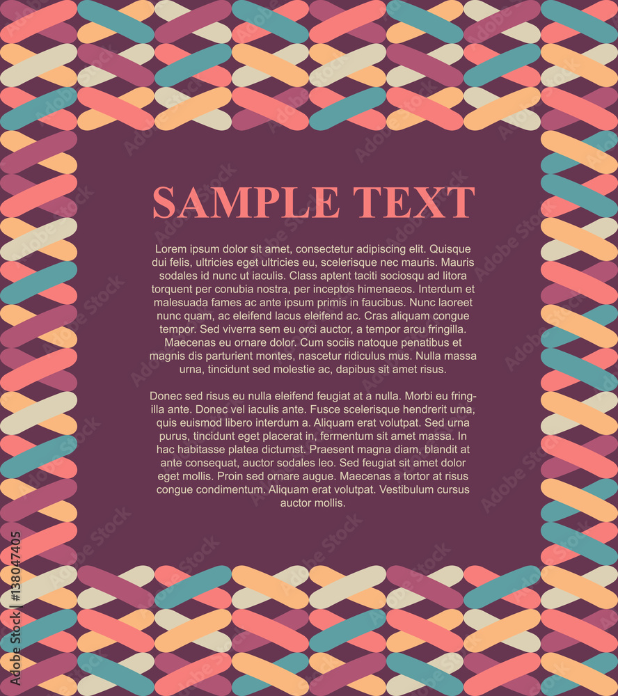Template design text box illustration with colorful pattern frame background for leaflet, poster, menu etc. Template design text box illustration with colorful pattern frame background for leaflet, poster, menu etc.