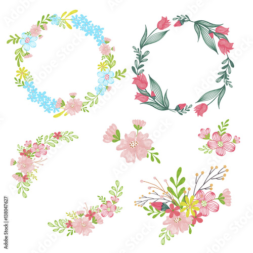 Floral Set Hand-Painted Spring Illustration