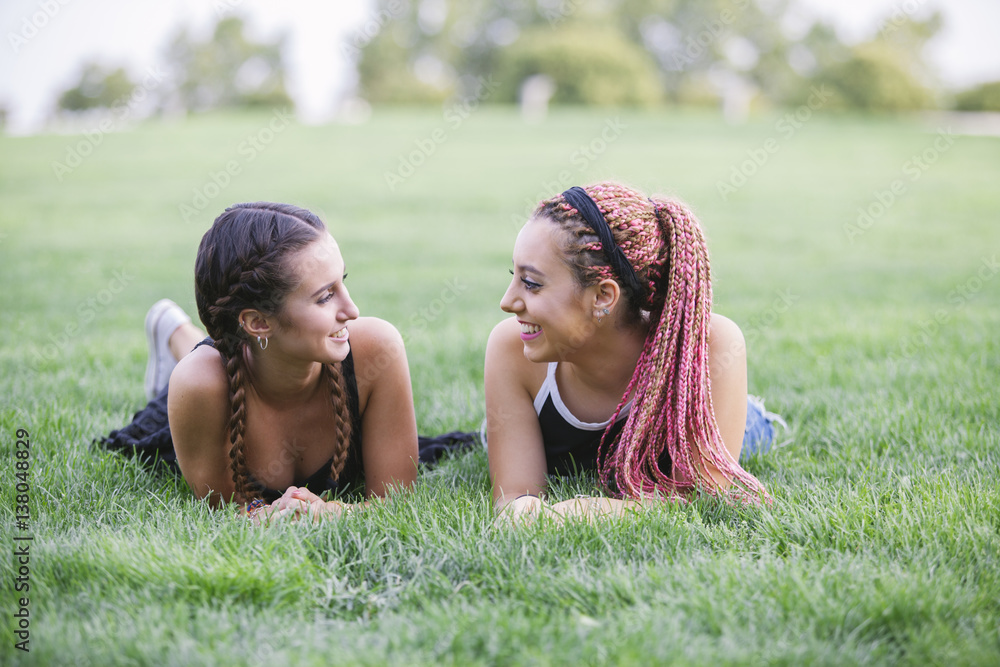 hipsters teenagers smiling on the park hipsters teenagers smiling on the park