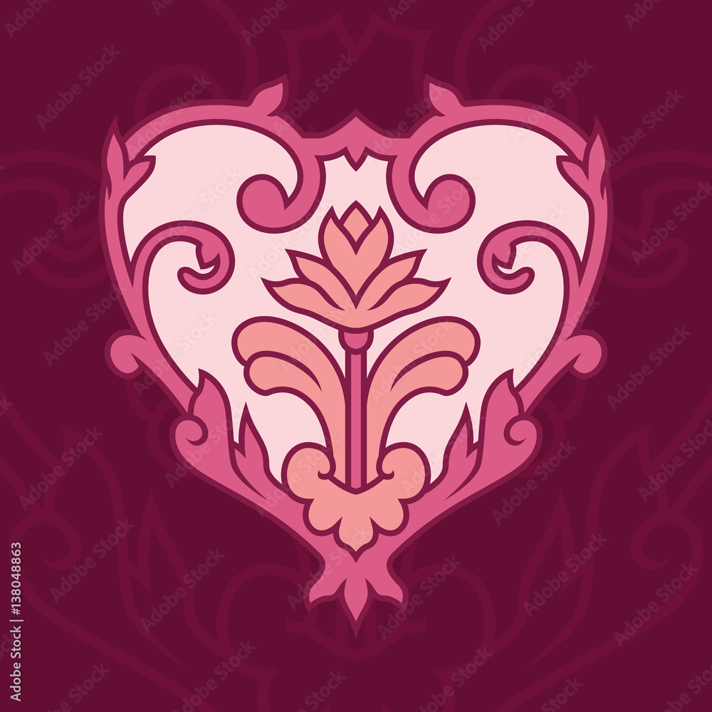Decorative Pink Heart Illustration