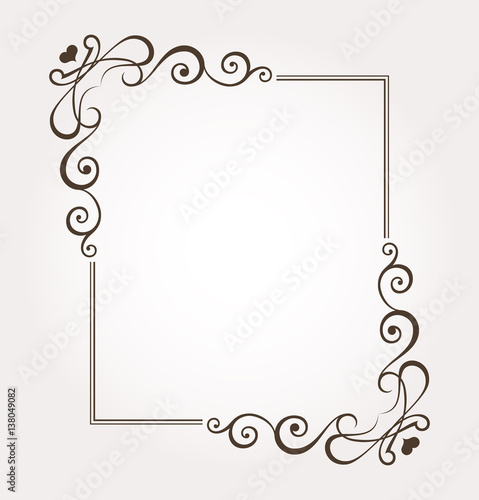 Floral valentine's day frame and page decoration. Vector illustration