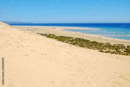 Beach Playa de Sotavento on Fuerteventura  Spain.