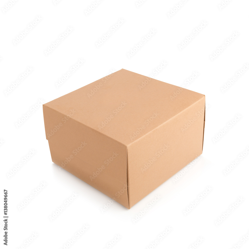 Brown carton delivery packaging box isolated on white background. Brown carton delivery packaging box isolated on white background.