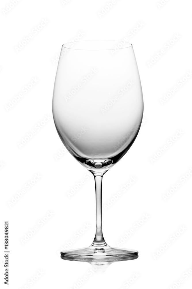 Empty wine glass isolated on a white background.