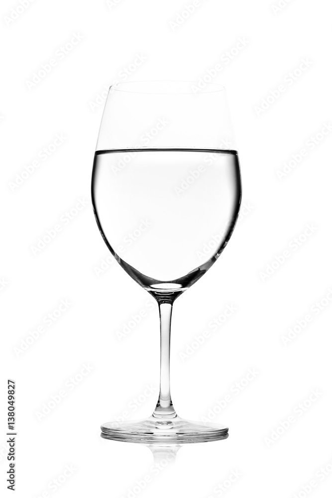 glass with water isolated on a white background.