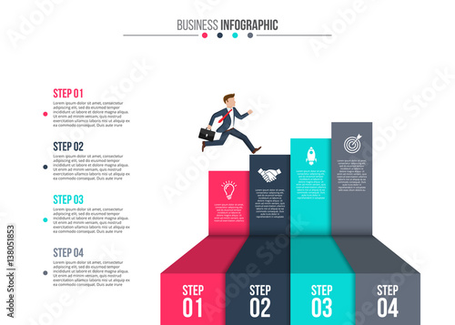 Abstract infographics number options template.