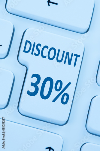 30% thirty percent discount button coupon sale online shopping internet shop photo