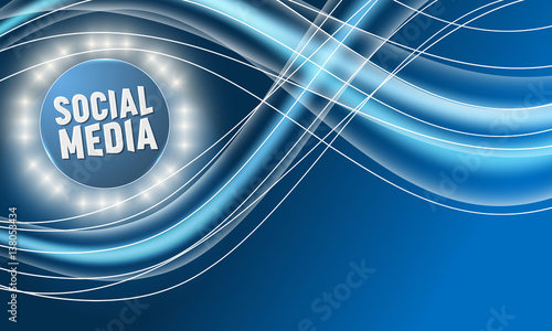 Colored abstract background with the words social media and light