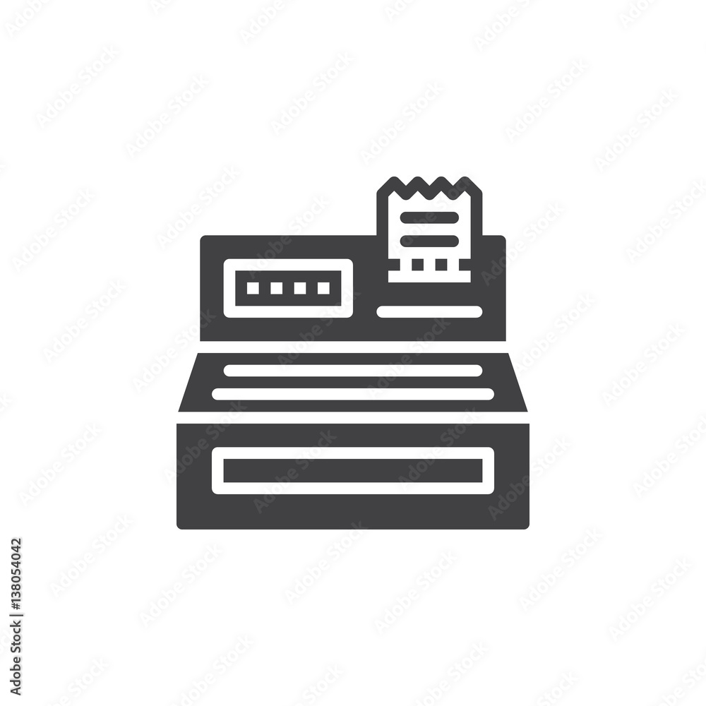 Cash register icon vector, filled flat sign, solid pictogram isolated on white. Order checkout symbol, logo illustration Cash register icon vector, filled flat sign, solid pictogram isolated on white. Order checkout symbol, logo illustration