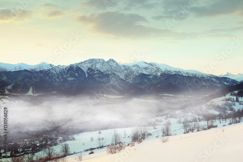 Smog over the Zakopane city