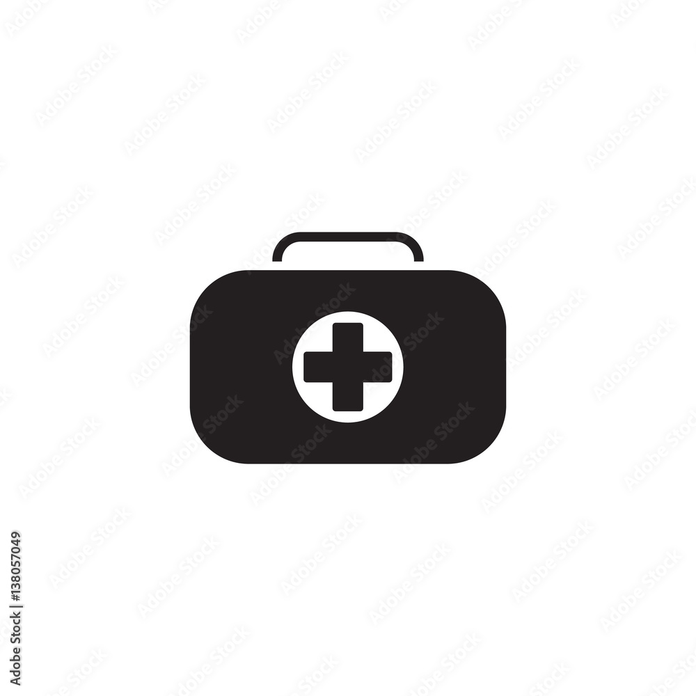First Aid Kit Symbol and Medical Services Icon. Flat Design. First Aid Kit Symbol and Medical Services Icon. Flat Design.