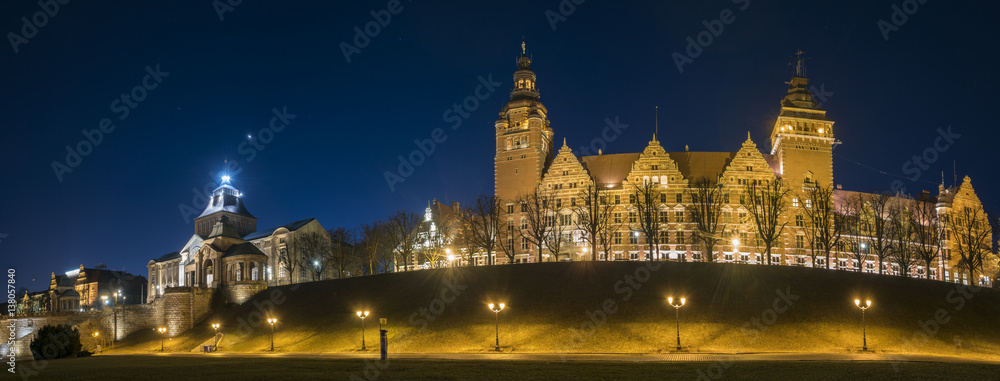 landmarks in the old city of Szczecin