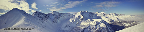 Panoramic view of winter west Tatra mountain. Rohace © aboutfoto