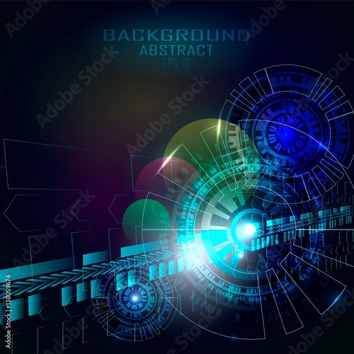 Abstract future, concept vector futuristic blue virtual graphic. Techno circle background abstract. Infographic web design. Vector illustration.