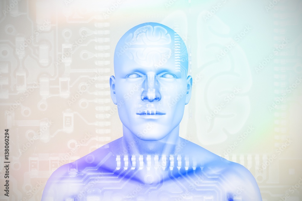 Obraz premium Composite image of digital image of human figure 3D