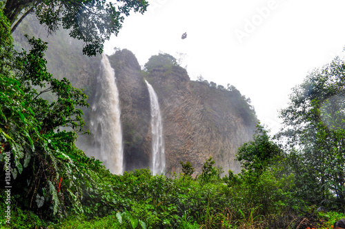 Waterfall Manto de la Novia in Banos de Agua Santa, Ecuador