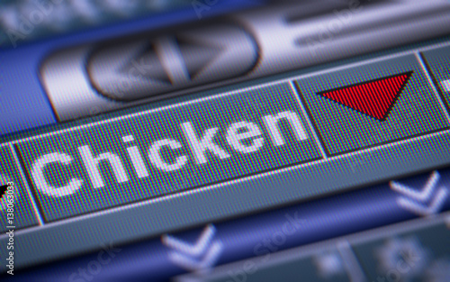 Index of Chicken on the screen. Down.